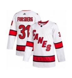 Men's Carolina Hurricanes #31 Anton Forsberg Authentic White Away Hockey Jersey