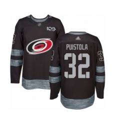 Men's Carolina Hurricanes #32 Patrik Puistola Authentic Black 1917-2017 100th Anniversary Hockey Jersey