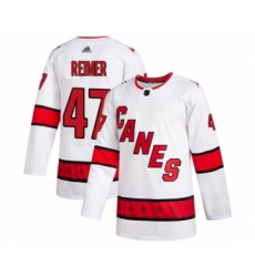 Men's Carolina Hurricanes #47 James Reimer Authentic White Away Hockey Jersey