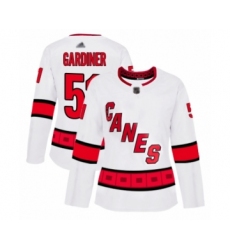 Women's Carolina Hurricanes #51 Jake Gardiner Authentic White Away Hockey Jersey