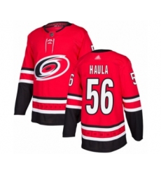 Men's Carolina Hurricanes #56 Erik Haula Authentic Red Home Hockey Jersey