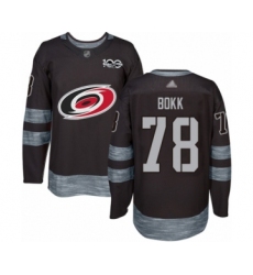 Men's Carolina Hurricanes #78 Dominik Bokk Authentic Black 1917-2017 100th Anniversary Hockey Jersey