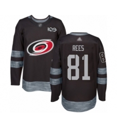 Men's Carolina Hurricanes #81 Jamieson Rees Authentic Black 1917-2017 100th Anniversary Hockey Jersey