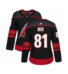 Women's Carolina Hurricanes #81 Jamieson Rees Authentic Black Alternate Hockey Jersey