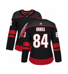 Women's Carolina Hurricanes #84 Anttoni Honka Authentic Black Alternate Hockey Jersey