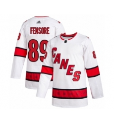 Men's Carolina Hurricanes #89 Domenick Fensore Authentic White Away Hockey Jersey