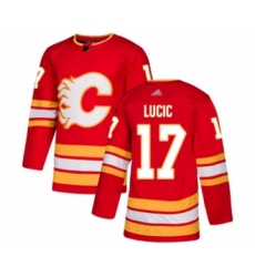 Youth Calgary Flames #17 Milan Lucic Authentic Red Alternate Hockey Jersey