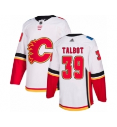 Men's Calgary Flames #39 Cam Talbot Authentic White Away Hockey Jersey