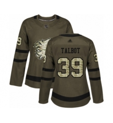 Women's Calgary Flames #39 Cam Talbot Authentic Green Salute to Service Hockey Jersey