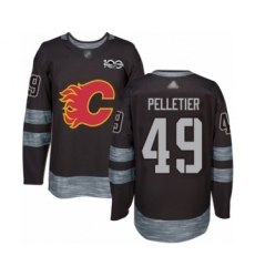 Men's Calgary Flames #49 Jakob Pelletier Authentic Black 1917-2017 100th Anniversary Hockey Jersey