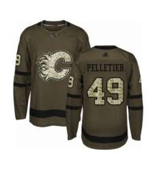 Men's Calgary Flames #49 Jakob Pelletier Authentic Green Salute to Service Hockey Jersey