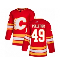 Men's Calgary Flames #49 Jakob Pelletier Authentic Red Alternate Hockey Jersey