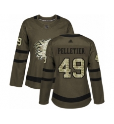 Women's Calgary Flames #49 Jakob Pelletier Authentic Green Salute to Service Hockey Jersey