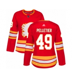 Women's Calgary Flames #49 Jakob Pelletier Authentic Red Alternate Hockey Jersey