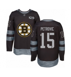 Men's Boston Bruins #15 Alex Petrovic Authentic Black 1917-2017 100th Anniversary Hockey Jersey