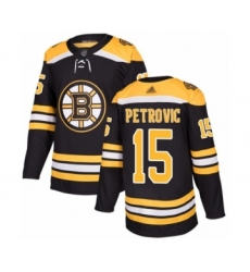 Men's Boston Bruins #15 Alex Petrovic Authentic Black Home Hockey Jersey