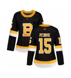 Women's Boston Bruins #15 Alex Petrovic Authentic Black Alternate Hockey Jersey