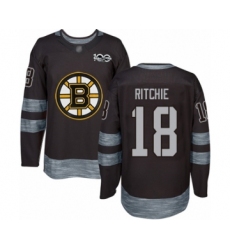 Men's Boston Bruins #18 Brett Ritchie Authentic Black 1917-2017 100th Anniversary Hockey Jersey