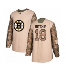 Men's Boston Bruins #18 Brett Ritchie Authentic Camo Veterans Day Practice Hockey Jersey