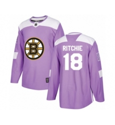 Men's Boston Bruins #18 Brett Ritchie Authentic Purple Fights Cancer Practice Hockey Jersey