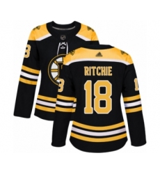 Women's Boston Bruins #18 Brett Ritchie Authentic Black Home Hockey Jersey