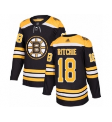 Youth Boston Bruins #18 Brett Ritchie Authentic Black Home Hockey Jersey