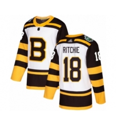 Youth Boston Bruins #18 Brett Ritchie Authentic White 2019 Winter Classic Hockey Jersey