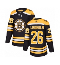 Men's Boston Bruins #26 Par Lindholm Authentic Black Home Hockey Jersey