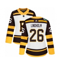 Women's Boston Bruins #26 Par Lindholm Authentic White 2019 Winter Classic Hockey Jersey