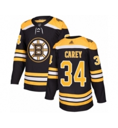 Men's Boston Bruins #34 Paul Carey Authentic Black Home Hockey Jersey