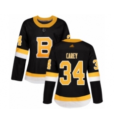 Women's Boston Bruins #34 Paul Carey Authentic Black Alternate Hockey Jersey