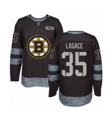 Men's Boston Bruins #35 Maxime Lagace Authentic Black 1917-2017 100th Anniversary Hockey Jersey