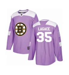 Men's Boston Bruins #35 Maxime Lagace Authentic Purple Fights Cancer Practice Hockey Jersey