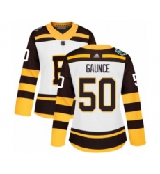 Women's Boston Bruins #50 Brendan Gaunce Authentic White 2019 Winter Classic Hockey Jersey