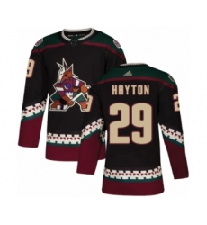 Men's Arizona Coyotes #29 Barrett Hayton Authentic Black Alternate Hockey Jersey