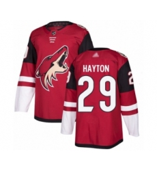 Men's Arizona Coyotes #29 Barrett Hayton Authentic Burgundy Red Home Hockey Jersey