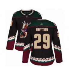 Women's Arizona Coyotes #29 Barrett Hayton Authentic Black Alternate Hockey Jersey