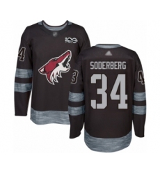 Men's Arizona Coyotes #34 Carl Soderberg Authentic Black 1917-2017 100th Anniversary Hockey Jersey