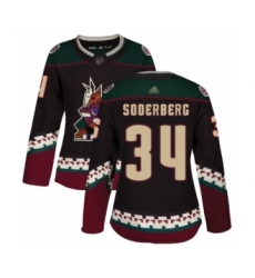 Women's Arizona Coyotes #34 Carl Soderberg Authentic Black Alternate Hockey Jersey