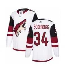 Youth Arizona Coyotes #34 Carl Soderberg Authentic White Away Hockey Jersey