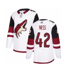 Youth Arizona Coyotes #42 Aaron Ness Authentic White Away Hockey Jersey