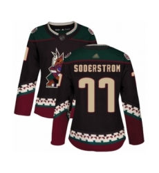 Women's Arizona Coyotes #77 Victor Soderstrom Authentic Black Alternate Hockey Jersey