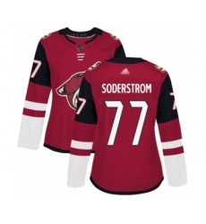 Women's Arizona Coyotes #77 Victor Soderstrom Authentic Burgundy Red Home Hockey Jersey