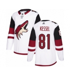 Men's Arizona Coyotes #81 Phil Kessel Authentic White Away Hockey Jersey