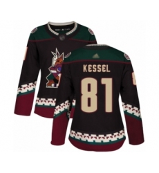 Women's Arizona Coyotes #81 Phil Kessel Authentic Black Alternate Hockey Jersey