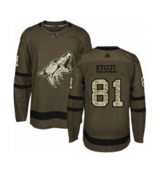 Youth Arizona Coyotes #81 Phil Kessel Authentic Green Salute to Service Hockey Jersey