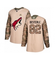 Men's Arizona Coyotes #82 Jordan Oesterle Authentic Camo Veterans Day Practice Hockey Jersey