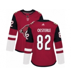 Women's Arizona Coyotes #82 Jordan Oesterle Authentic Burgundy Red Home Hockey Jersey