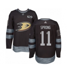 Men's Anaheim Ducks #11 Daniel Sprong Authentic Black 1917-2017 100th Anniversary Hockey Jersey