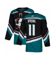 Men's Anaheim Ducks #11 Daniel Sprong Authentic Black Teal Alternate Hockey Jersey